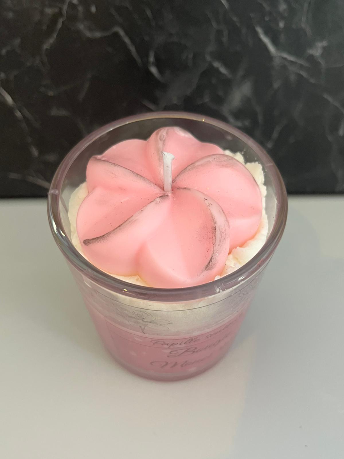 Bougie gourmande Monoï rosé