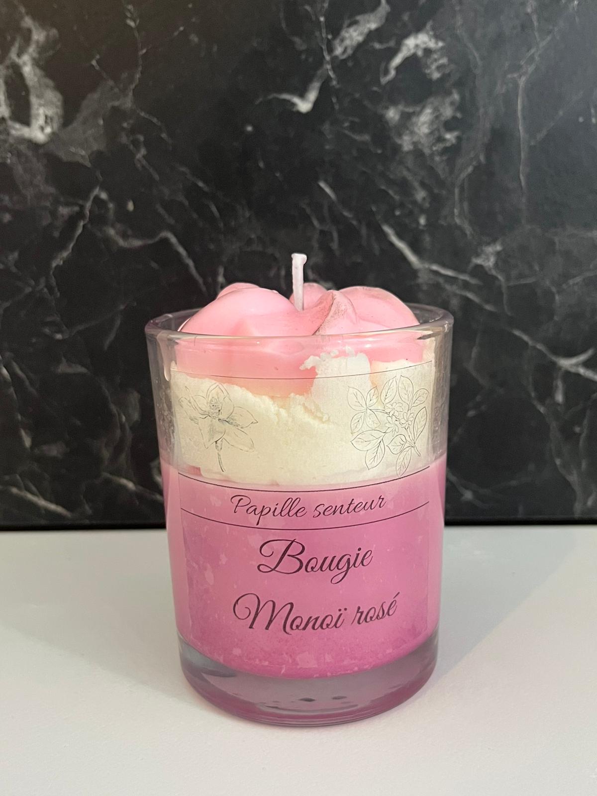 Bougie gourmande Monoï rosé