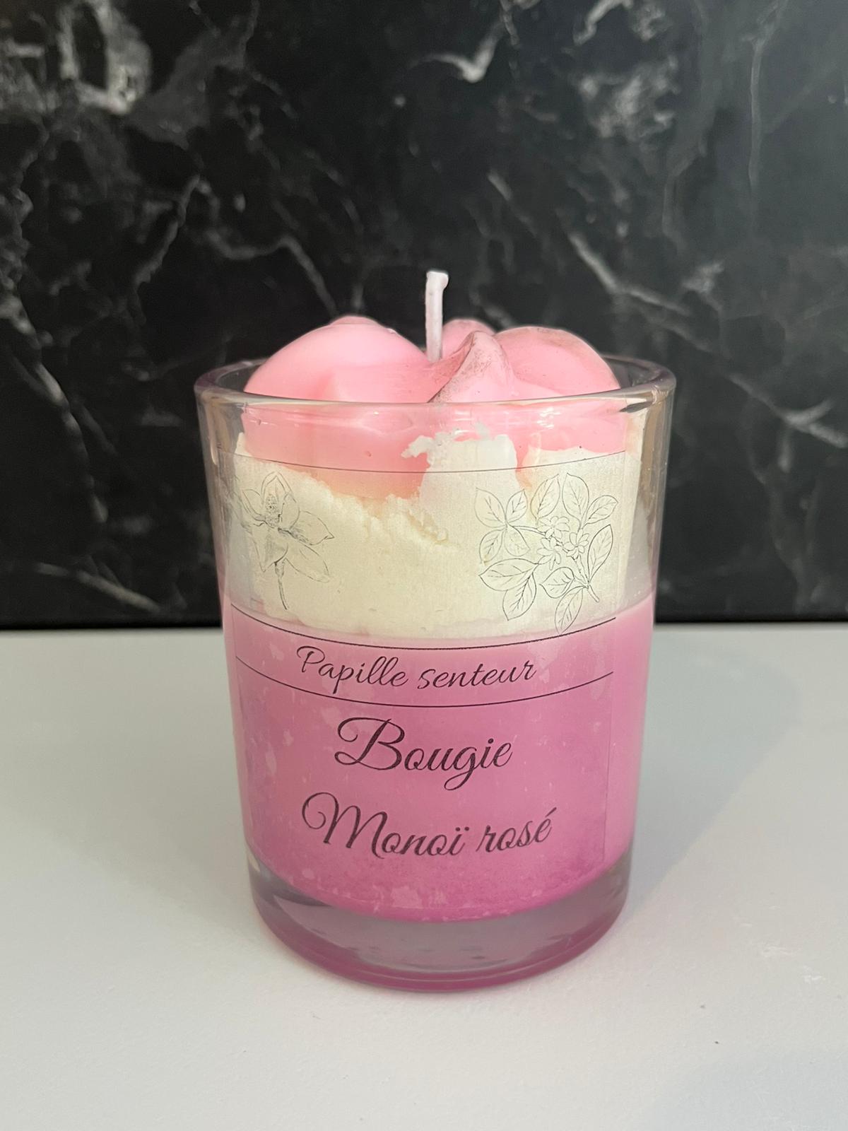 Bougie gourmande Monoï rosé